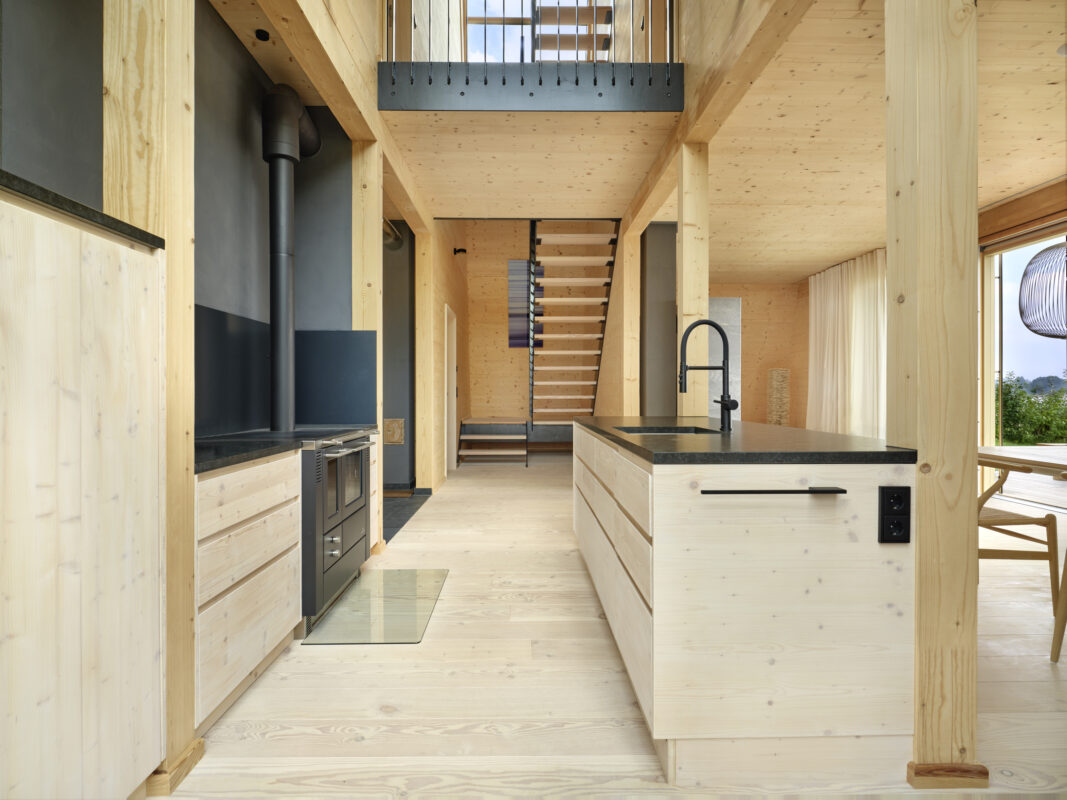 Modernes Holzhaus an der Schlei Innenansicht von Holzbau Mojen - Aussenansichten - Thoma Holz100 