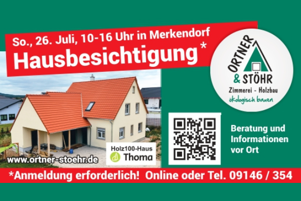 Holz100 Hausbesichtigung in Merkendorf - Thoma Holz100